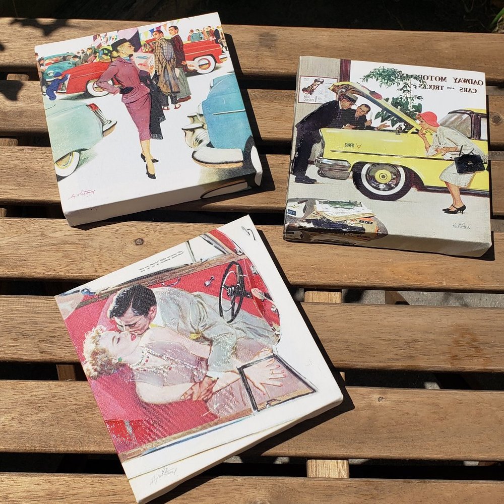 Home Decor Canvas VINTAGE Print Wall Decor 3pc set